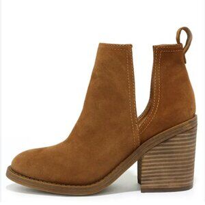 Steve Madden Sharini Chestnut Suede Leather Ankle Booties New